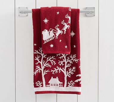 Sleigh Bell Reversible Jacquard Towels | Pottery Barn (US)