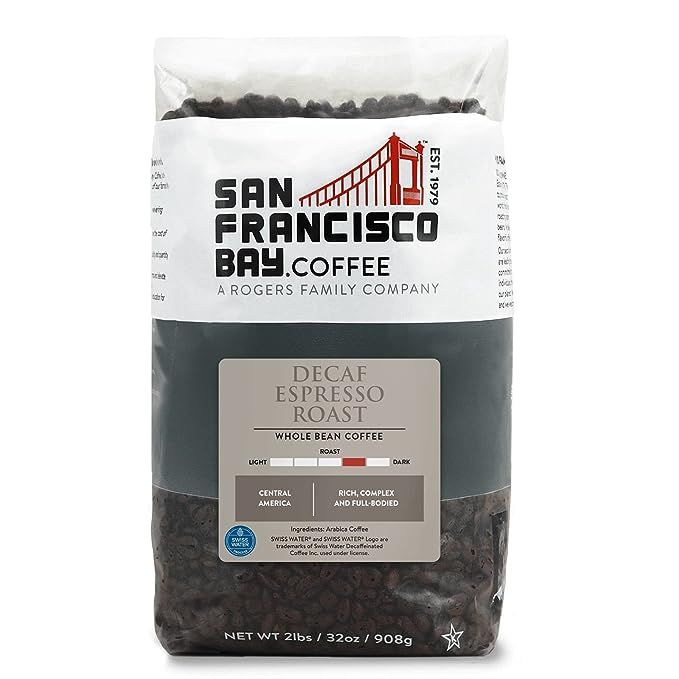 San Francisco Bay Whole Bean Coffee - DECAF Espresso Roast (2lb Bag), Dark Roast | Amazon (US)