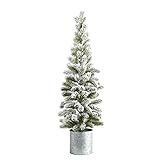 Amazon.com: 3ft. Flocked Christmas Artificial Pine Tree in Tin Planter : Home & Kitchen | Amazon (US)