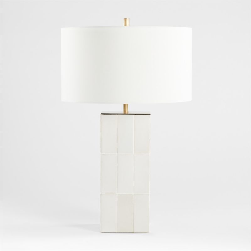 Vista Ceramic Tile White Table Lamp Bedroom Lighting + Reviews | Crate & Barrel | Crate & Barrel
