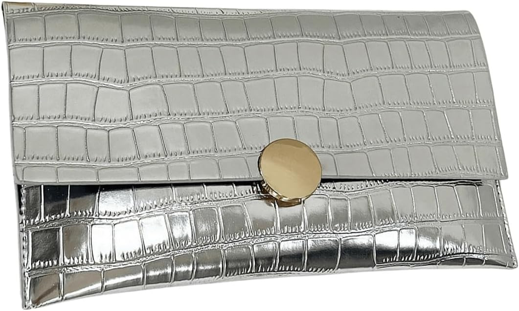 Verdusa Women's Clutch Evening Bags Trendy Envelope Handbag Metallic Purse | Amazon (US)