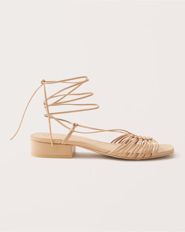 Strappy Block Heel Sandals | Abercrombie & Fitch (US)