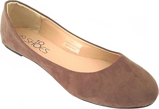 Shoes8teen Womens Ballerina Ballet Flats Shoes Leopard & Solids 14 Colors | Amazon (US)