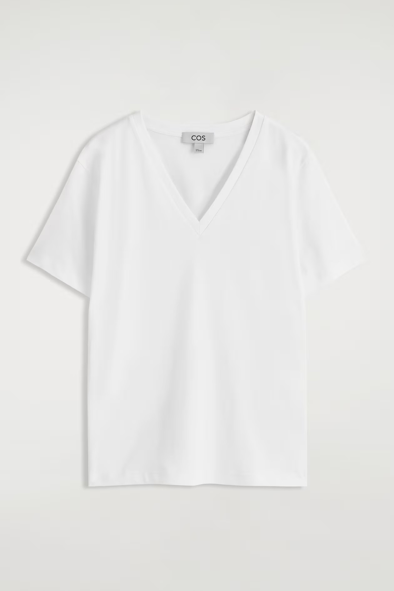 V-NECK COTTON T-SHIRT - WHITE | COS | COS UK