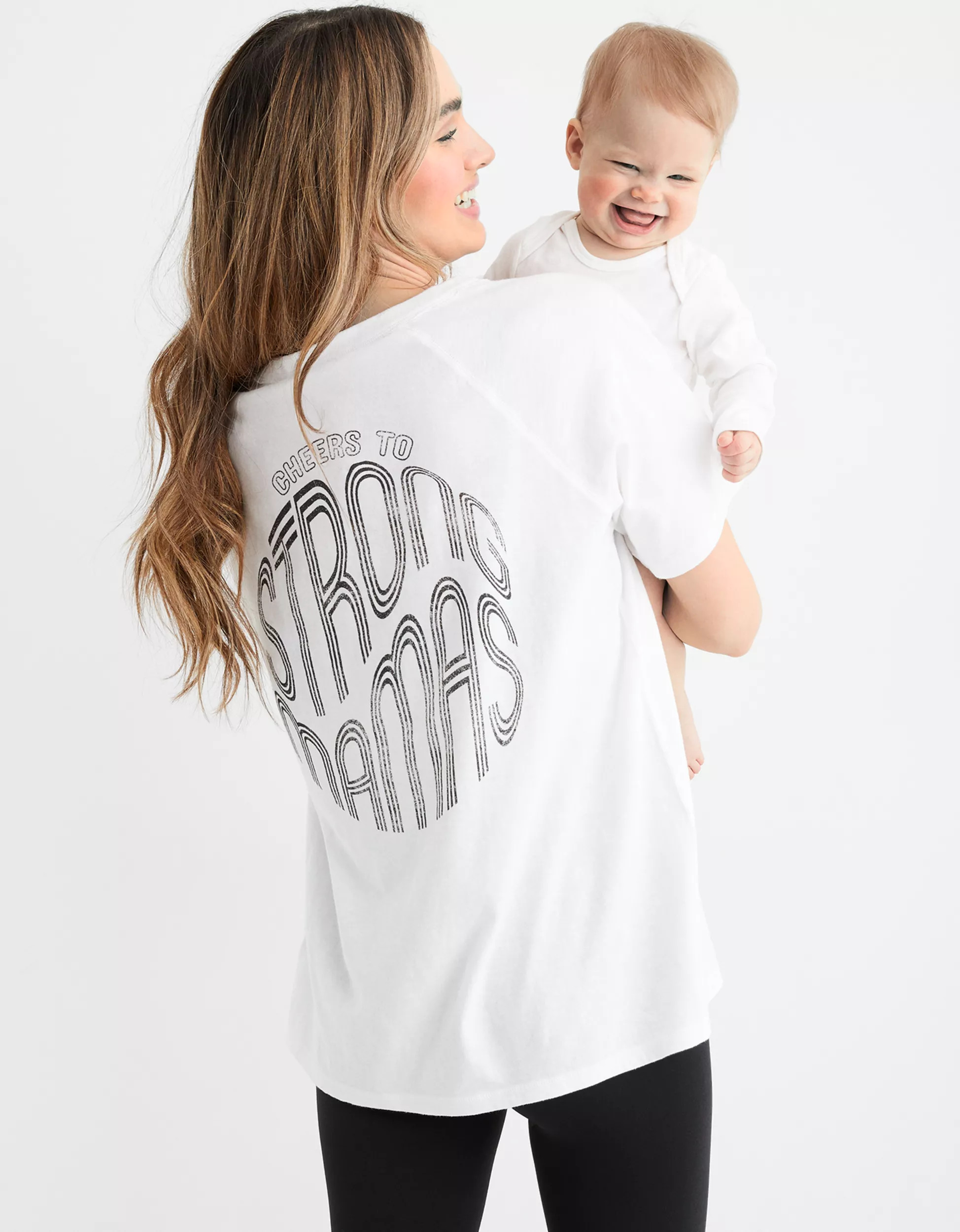 Mama By Aerie™ Distressed Raglan Boyfriend T-Shirt | American Eagle Outfitters (US & CA)