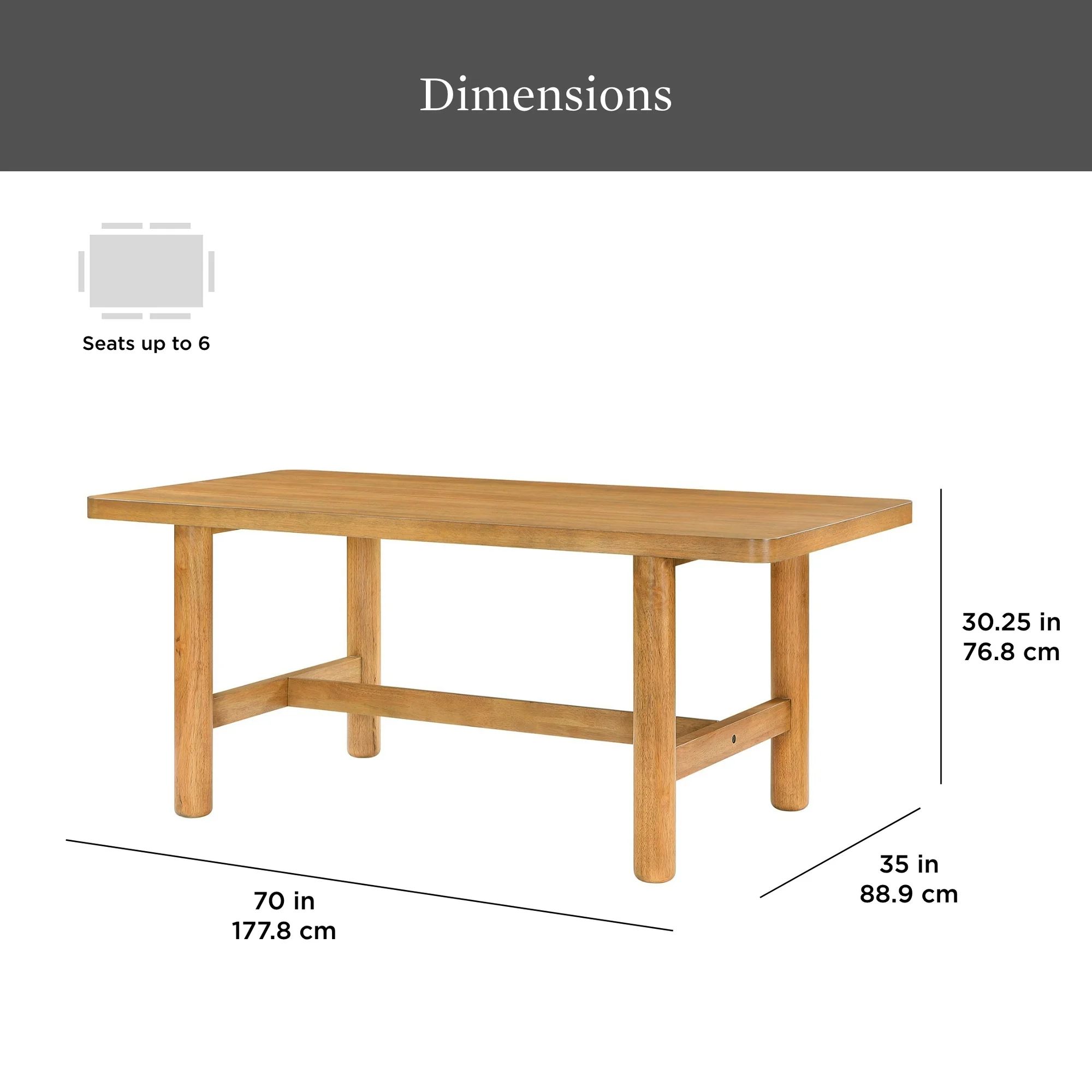 Better Homes & Gardens Adlin Rectangle Dining Table, Light Honey Finish | Walmart (US)