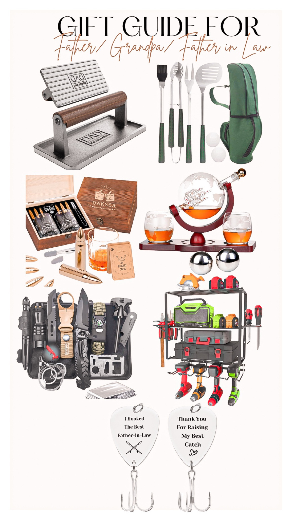 Gift guide for-
Father - Father in Law - Grandpa- Brother - the man in your life 🎁

Amazon gift guide, cyber week, cyber deals, grill accessories, smash burger, grill set, golf gifts, whiskey gifts, whiskey glasses, garage tools, tool organizer, gifts for him, gift guide, survival kit, father of the bride gift, wedding gift, fishing hooks

#LTKmens #LTKCyberWeek #LTKGiftGuide