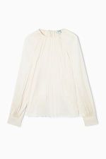 PLISSÉ LONG-SLEEVED BLOUSE - IVORY - Tops - COS | COS (US)