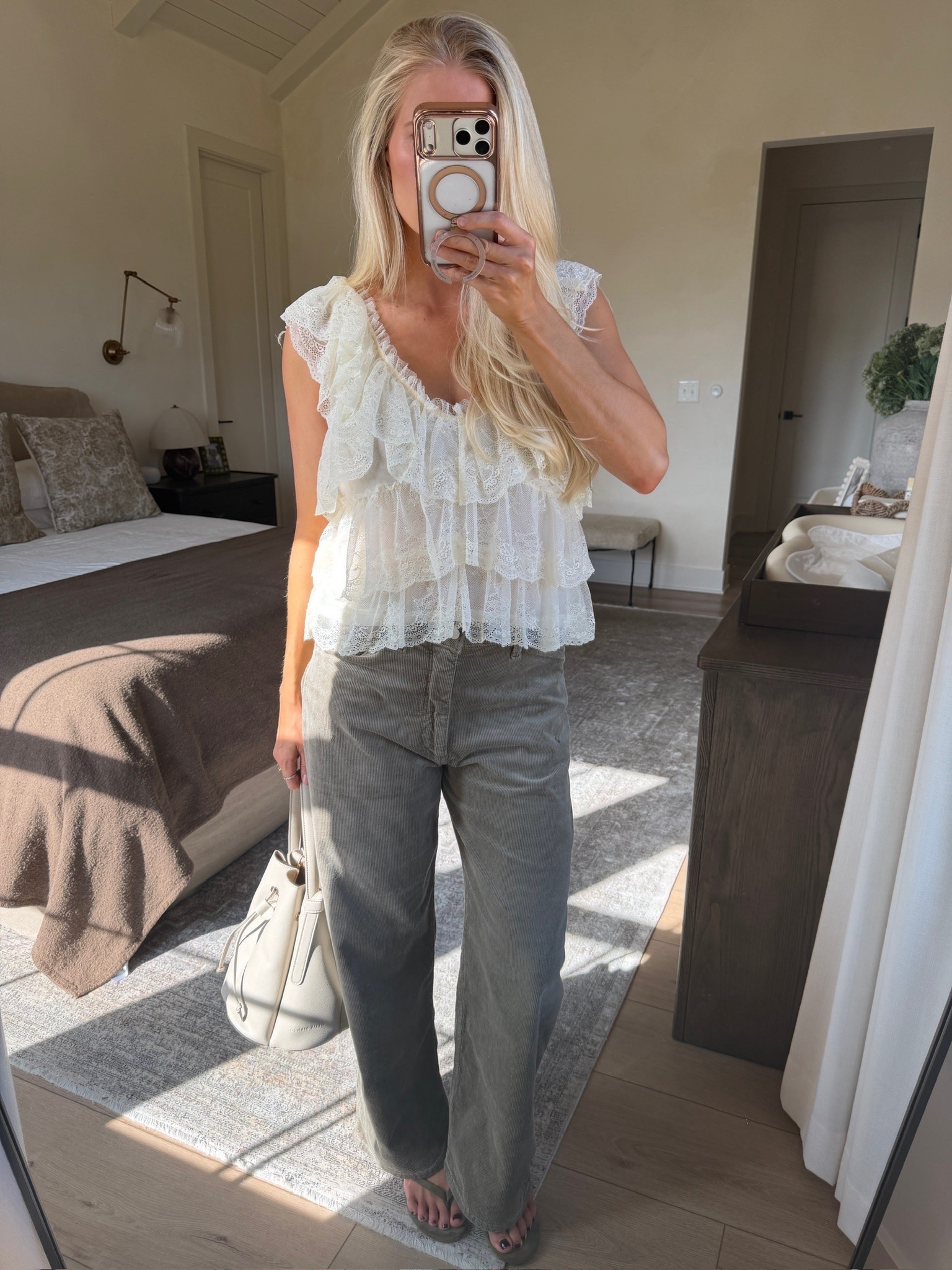 SIZE:  med in top, 28 in bottoms (sized up for pp), shoes run tts! #kathleenpost

Fall outfit inspo, fall transition look, warm weather fall outfit

#LTKootd #LTKSeasonal