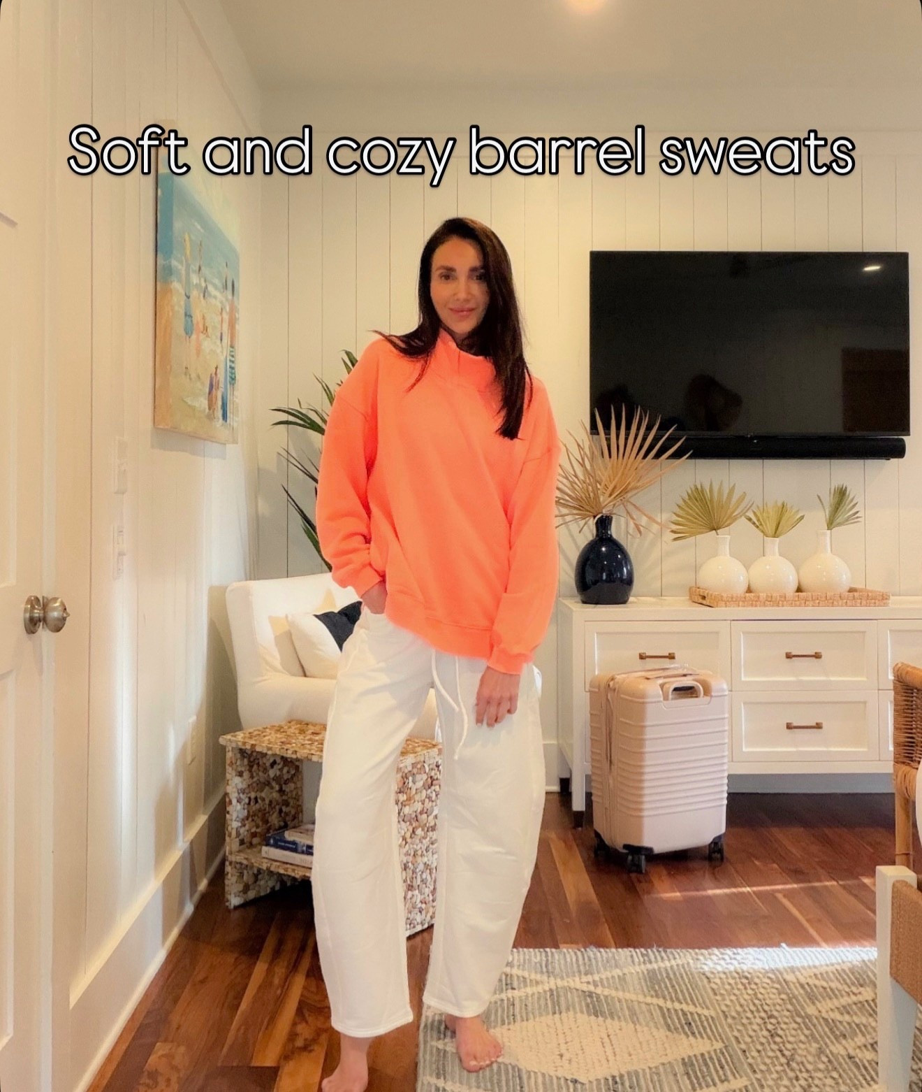 These barrel sweats are so soft and cozy, the fit is relaxed but still looks put together. Perfect for lounging, travel days, or just an easy everyday outfit.

barrel sweats, comfy outfit, lounge set, casual style, travel outfit, everyday outfit, athleisure style, cozy outfit, relaxed fit pants, annabrstyle

#LTKootd #LTKTravel #LTKActive