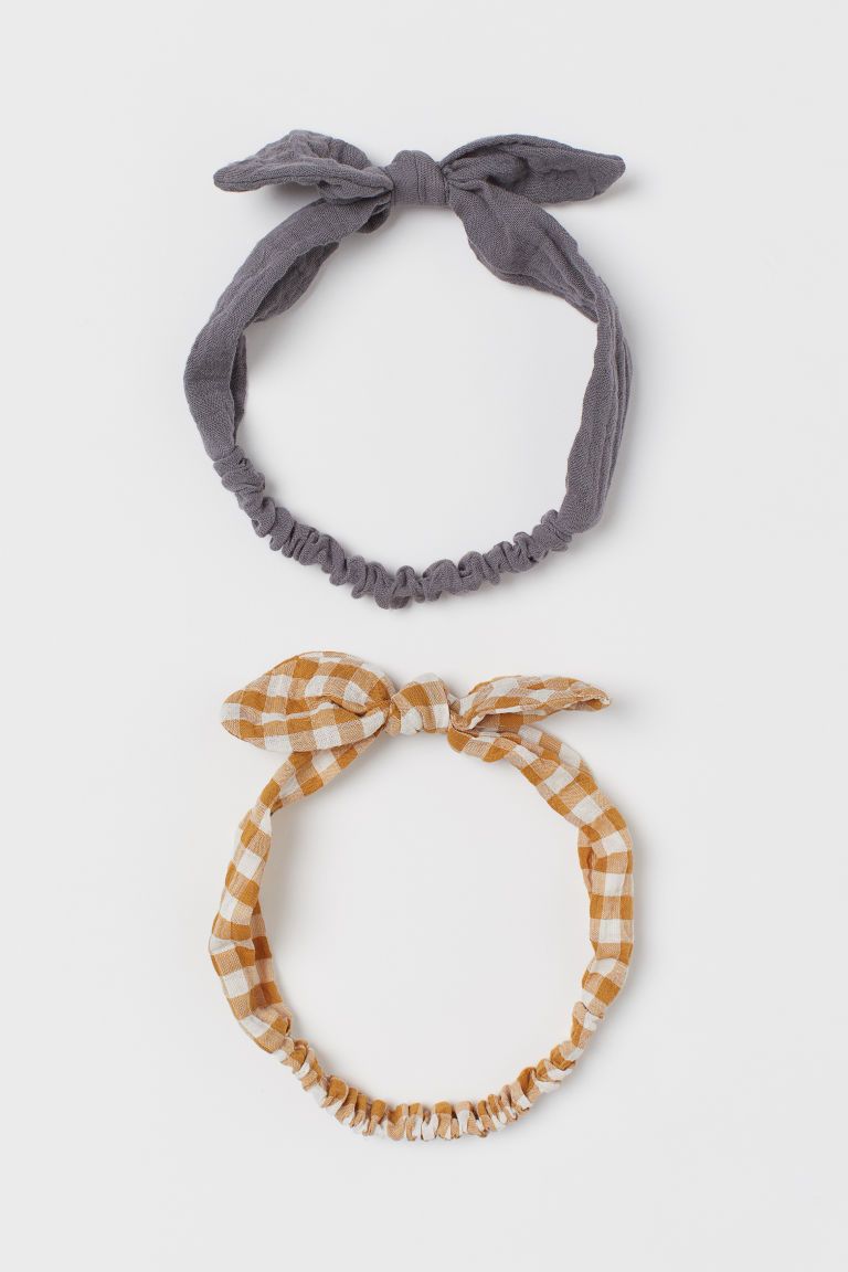 H & M - 2-pack Cotton Headbands - Yellow | H&M (US)