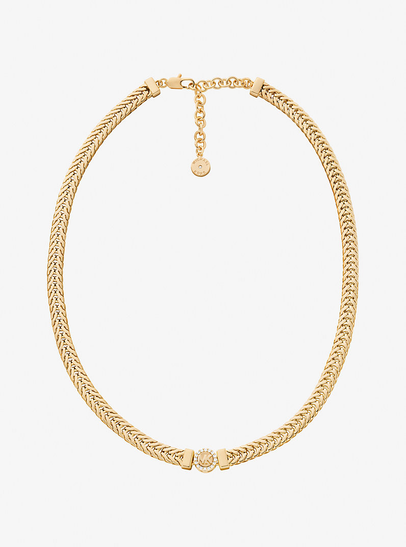 Pavé Logo Foxtail Chain Necklace | Michael Kors US