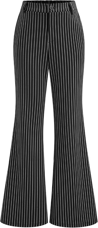 CIDER Women's Striped Bell Bottom Pants High Waist Flare Trousers | Amazon (US)