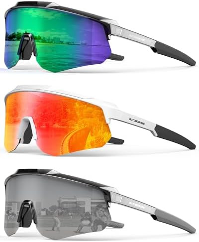 Polarized Sports Sunglasses for Men Women, UV400 One-Piece Lens Sport Shades for Baseball, Runnin... | Amazon (US)