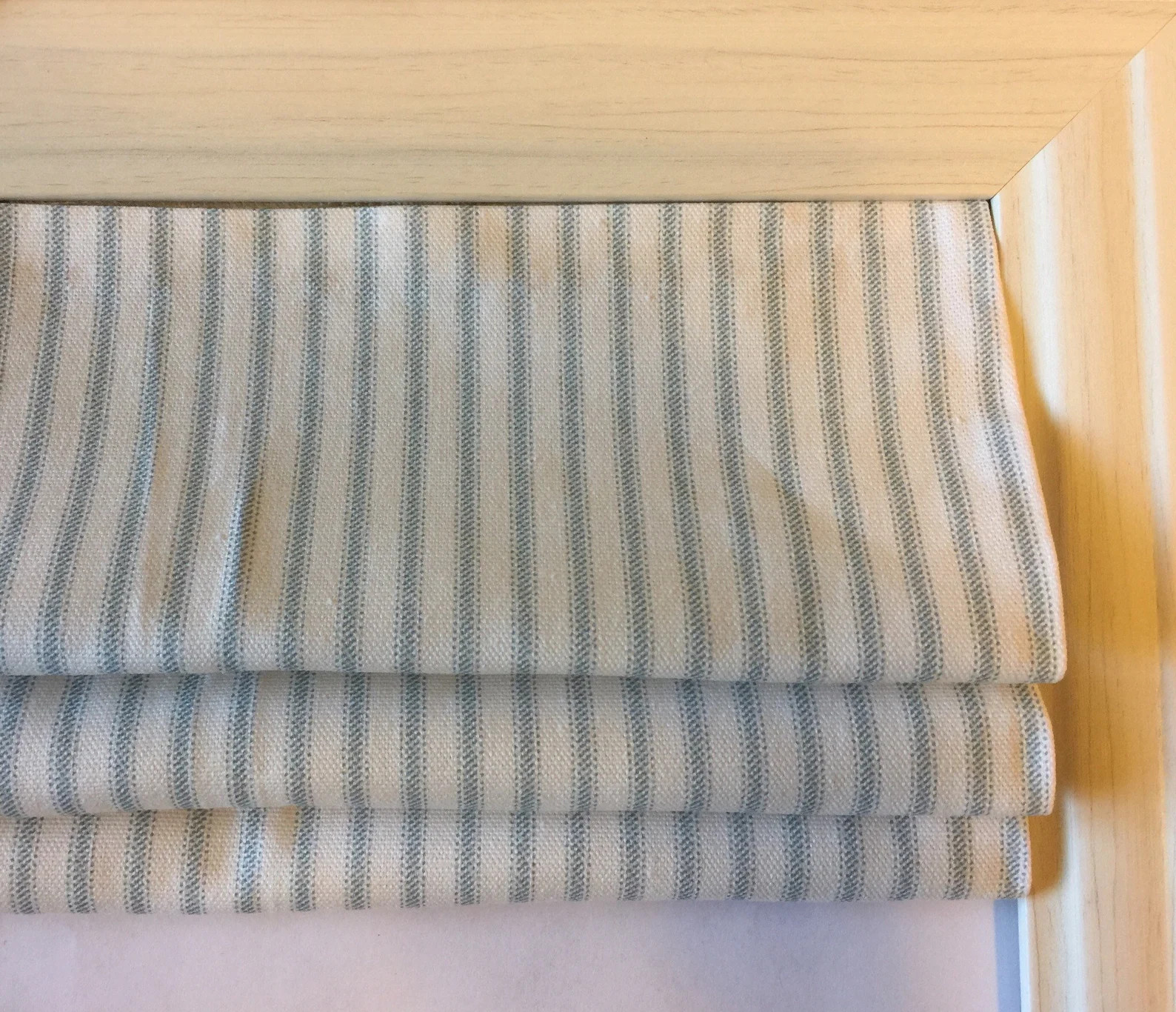 Custom Roman Shade in Classic Ticking Weathered Duck Egg Blue | Etsy (US)