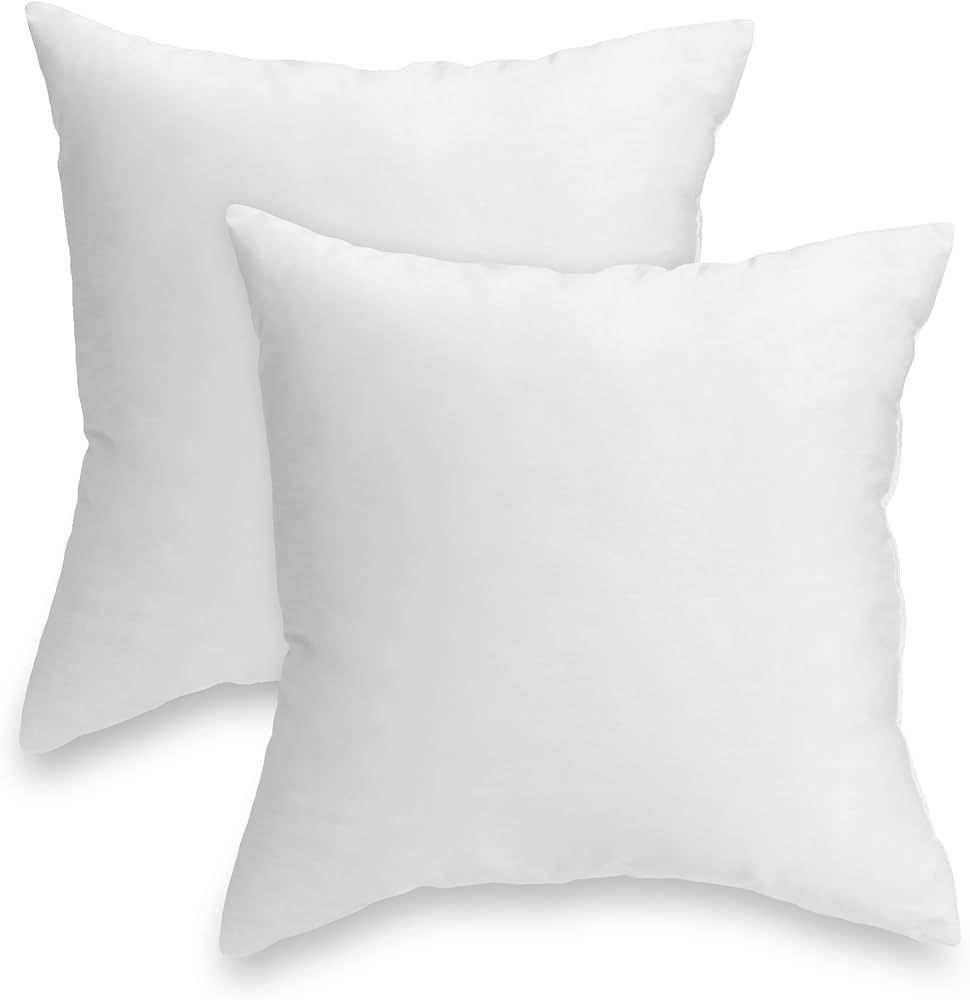 Foamily Throw Pillows Insert - (Pack of 2) Pillow 18" x 18" Inches for Bed and Couch - 100% Machi... | Amazon (US)