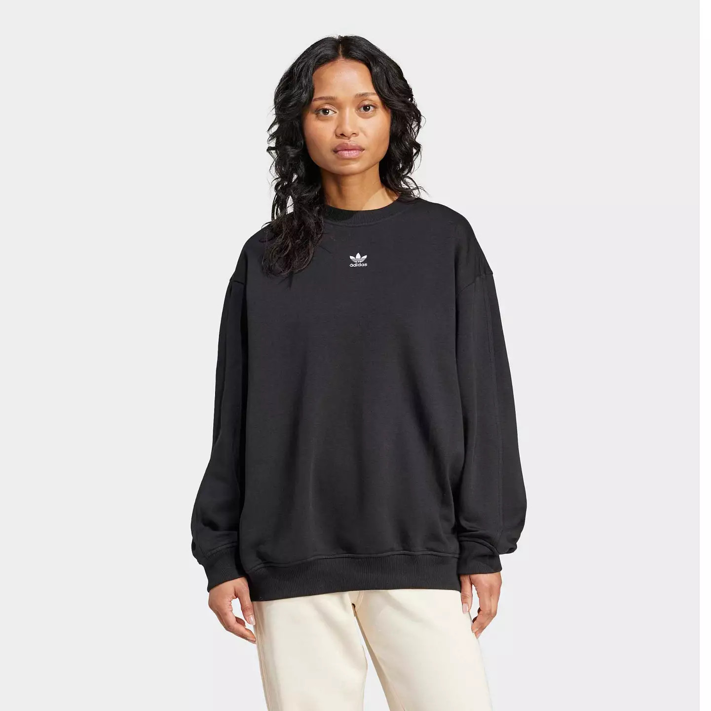 adidas Originals Women's Essentials Fleece Long Oversized Crew Sweatshirt | DICK'S Sporting Goods