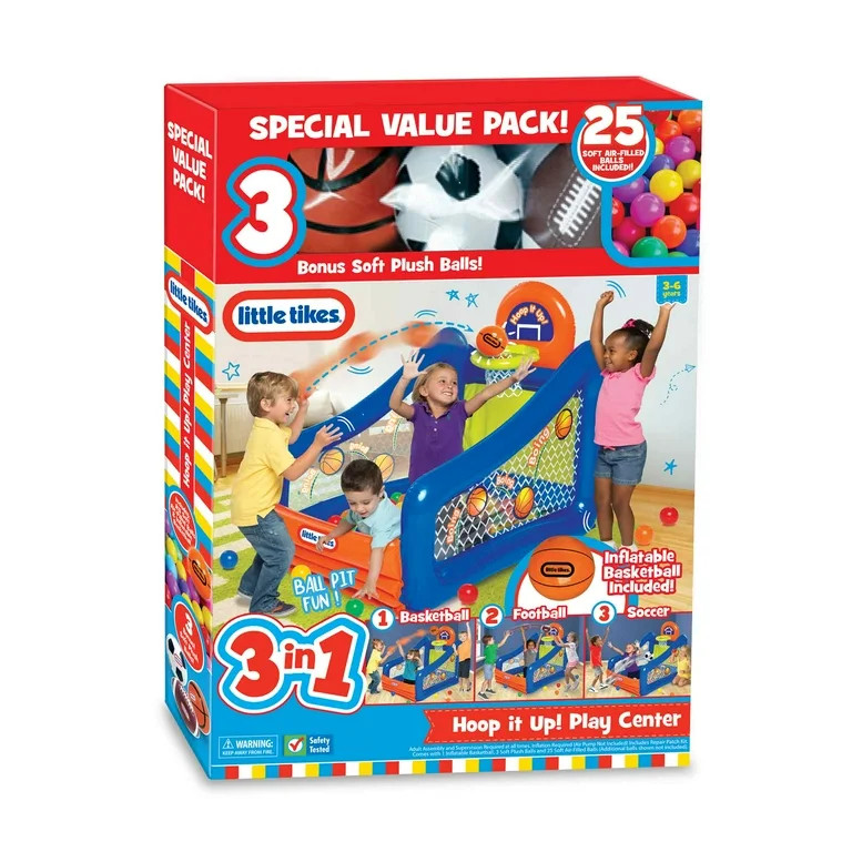 Little Tikes Hoop It Up! Play Center, 3 in 1Sports 25 Ball Value Pack, Indoor and Outdoor Play fo... | Walmart (US)