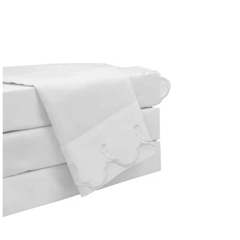 Scalloped Satin Sateen Weave Sheet Set | Wayfair North America