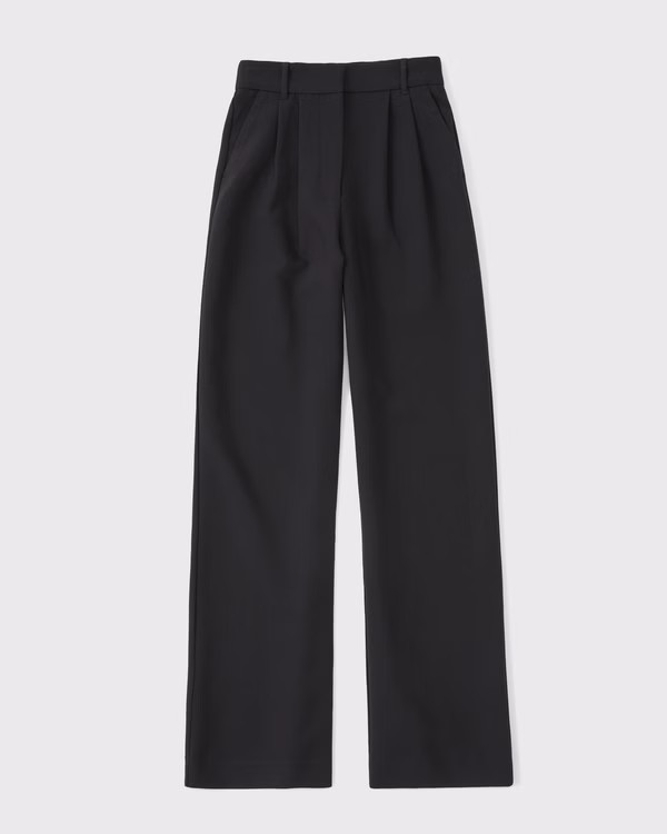 Women's A&F Sloane Tailored Wide Leg Pant | Women's Bottoms | Abercrombie.com | Abercrombie & Fitch (UK)