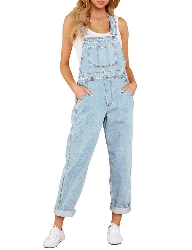 luvamia Women's Casual Stretch Adjustable Denim Bib Overalls Jeans Pants Jumpsuits | Amazon (US)