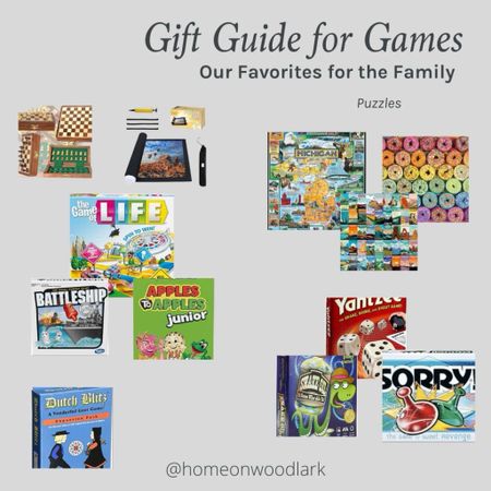We love playing games as a family and with friends.  Here are some of our favorites!  

Chess set, board games, card games, puzzles.  Family game night ideas!  Amazon games.  

#LTKCyberWeek #LTKGiftGuide #LTKsalealert