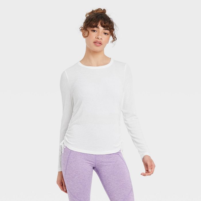 Women's Long Sleeve Ribbed Top with Side-Cinch Detail - JoyLab™ | Target