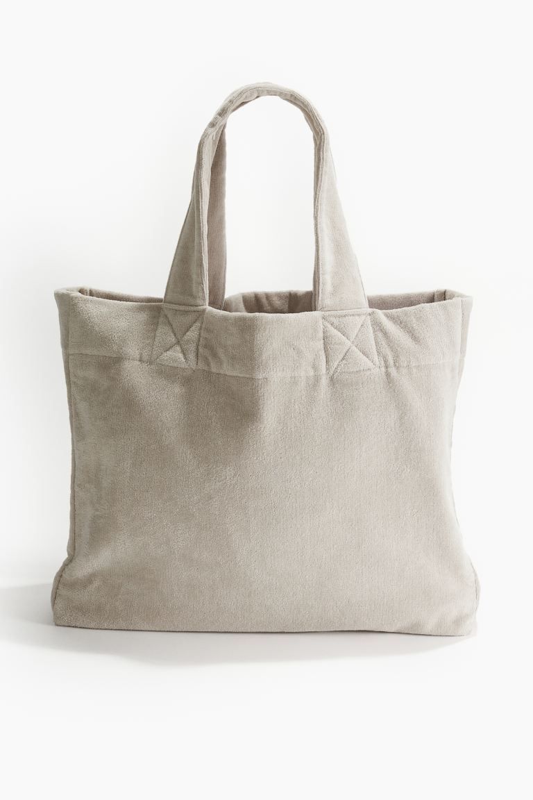 Cotton Terry Beach Bag - Taupe - Home All | H&M US | H&M (US + CA)
