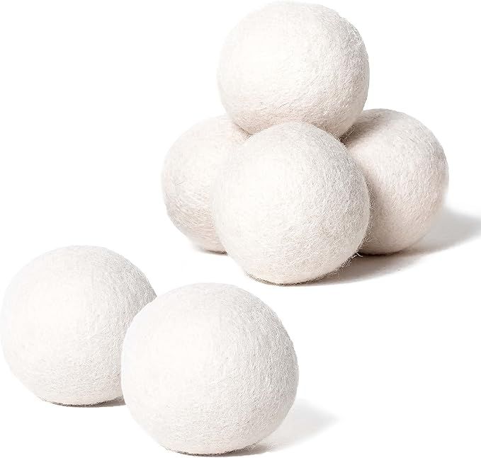 Wool Dryer Balls 6-Pack, XL Size, 100% New Zealand Wool, Reusable and Handmade. Natural Fabric So... | Amazon (US)