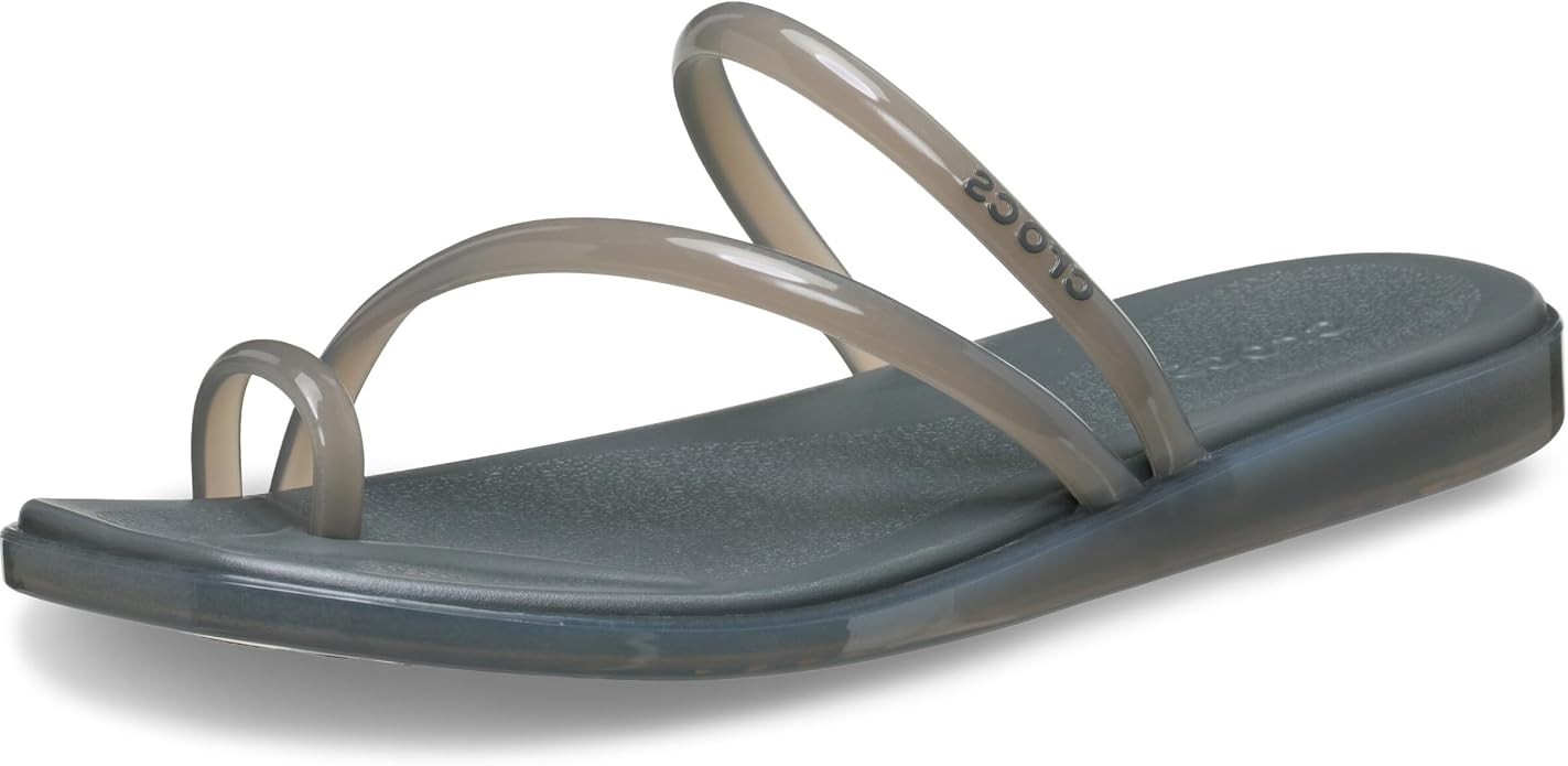 Crocs Women's Miami Toe Loop Sandals | Square Toe Flat | Flexible Straps | Croslite Foam Footbed | Amazon (US)