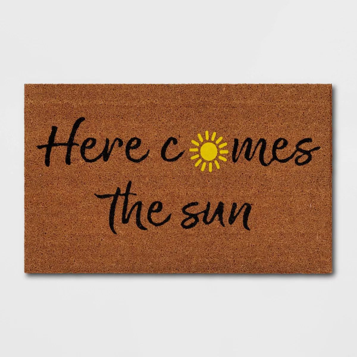 1'6"x2'6" 'Here Comes The Sun' Doormat Natural - Threshold™ | Target