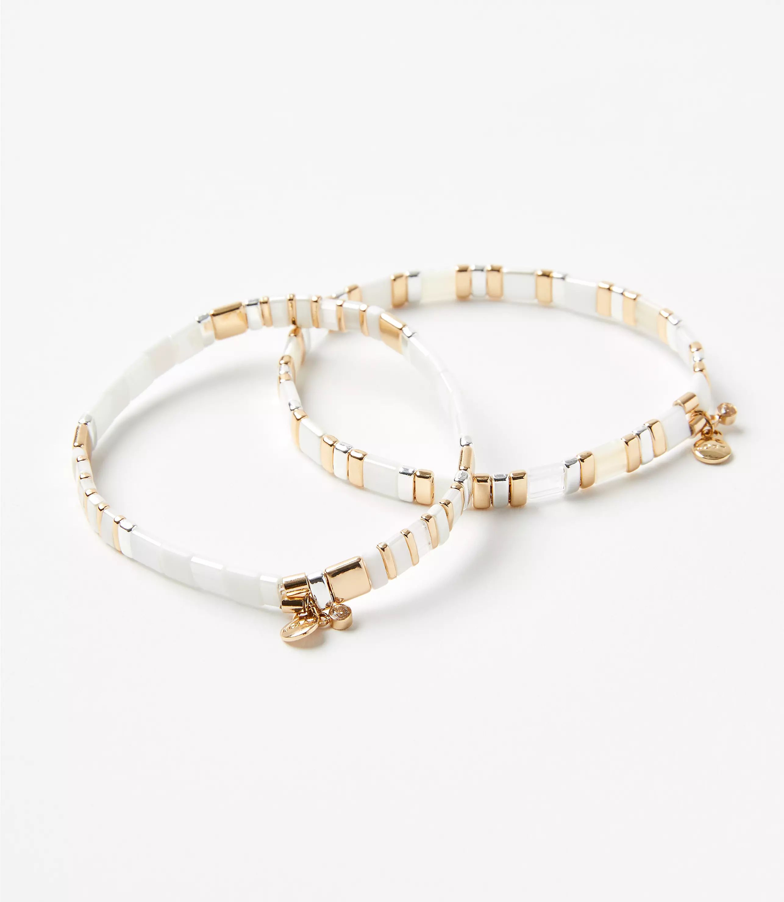 Mother Of Pearl Chicklet Bracelet Set | LOFT