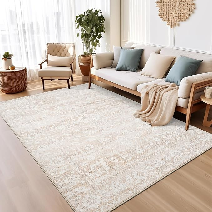 Area Rugs 5x7 for Living Room, Floral Washable Rugs for Dining Room, Bedroom, Kitchen, Vintage No... | Amazon (US)