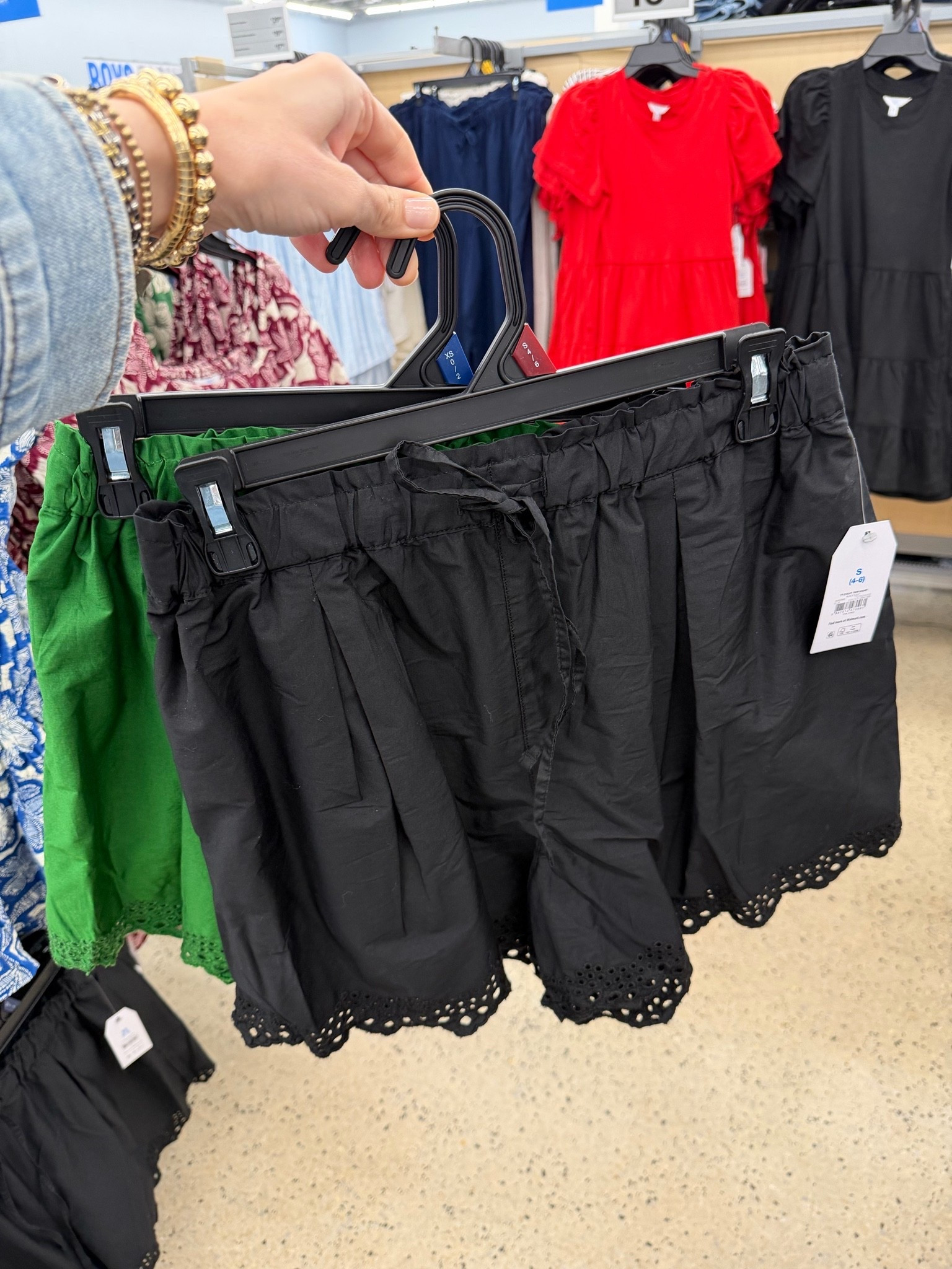 New eyelet trim cotton/polyester shorts with comfy pull on styling #walmartfashion