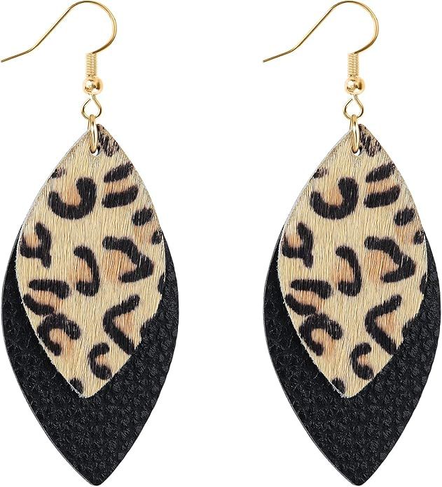 Leopard Print Earrings For Women Cheetah Print Earrings Animal Print Earrings Fashion Boho Fringe... | Amazon (US)