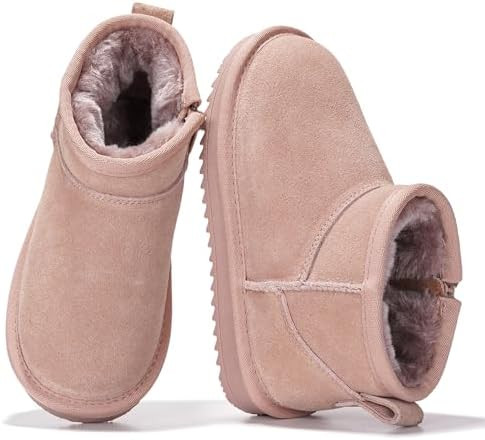 Project Cloud Genuine Leather Girls Boots – Lightweight & Cozy Fur Ankle Boots with Memory Foam... | Amazon (US)