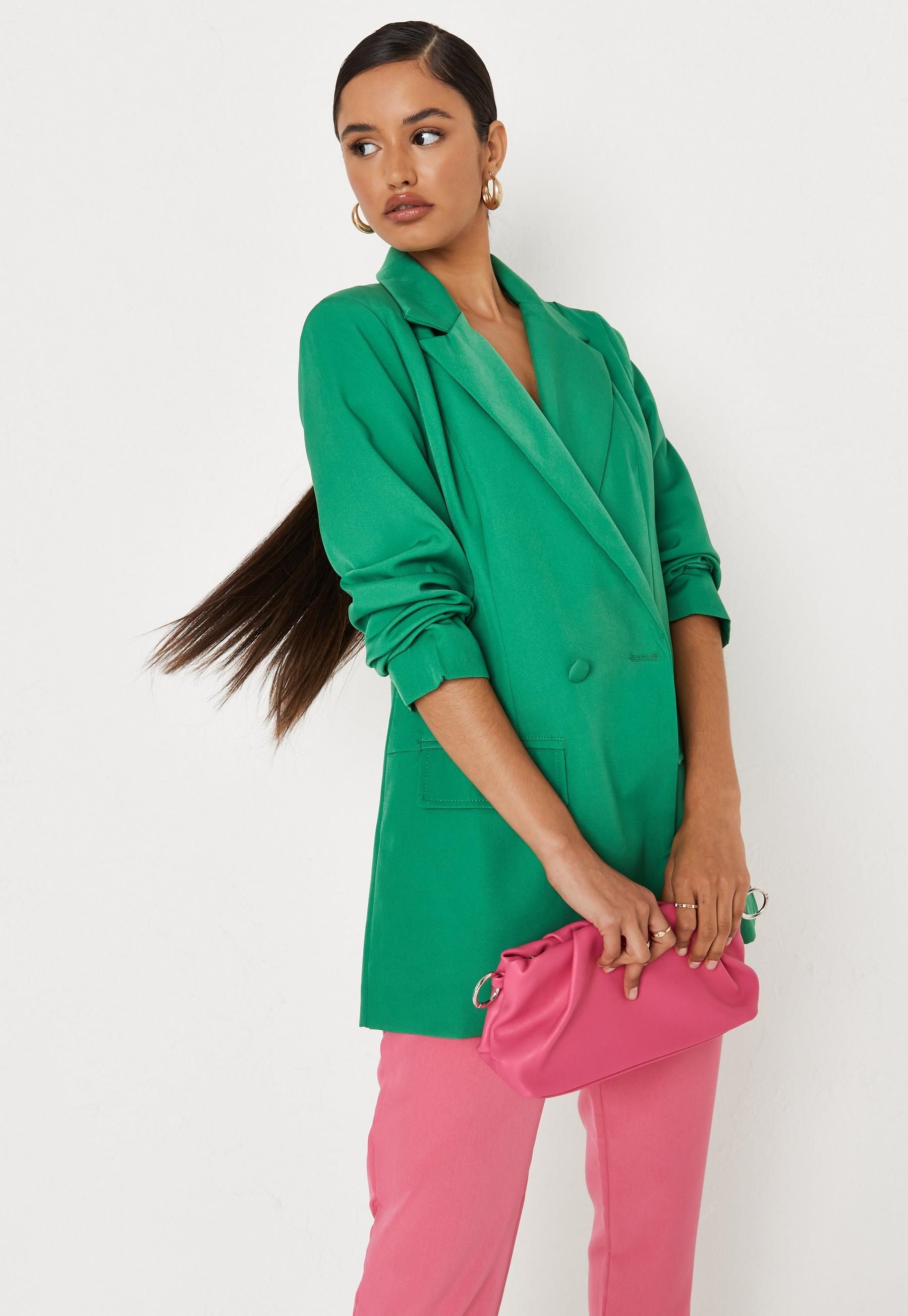 Green Tailored Longline Blazer | Missguided (US & CA)