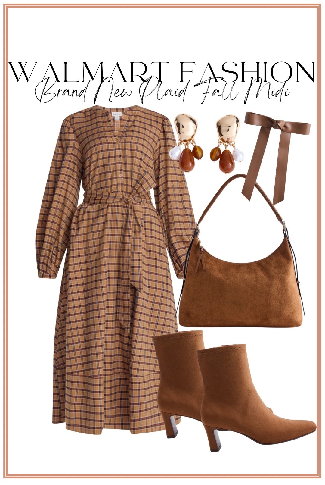 Walmart fashion is bringing the prettiest plaid dresses right now! 🤎🍂 This brand new Walmart plaid midi dress is such a gorgeous find—the warm neutral plaid, flattering belted waist and midi length make it look SO much more expensive than it is! Styled with brown ankle boots, a suede-look bag, statement earrings and a bow for the prettiest fall outfit idea. This entire look is giving elevated fall style on a Walmart budget! ✨

#walmartfashion #walmartfinds #walmartstyle #walmartnewarrivals #fallfashion #falloutfit #plaidDress #midiDress #affordablefashion #fallstyle

#LTKootd #LTKPetite