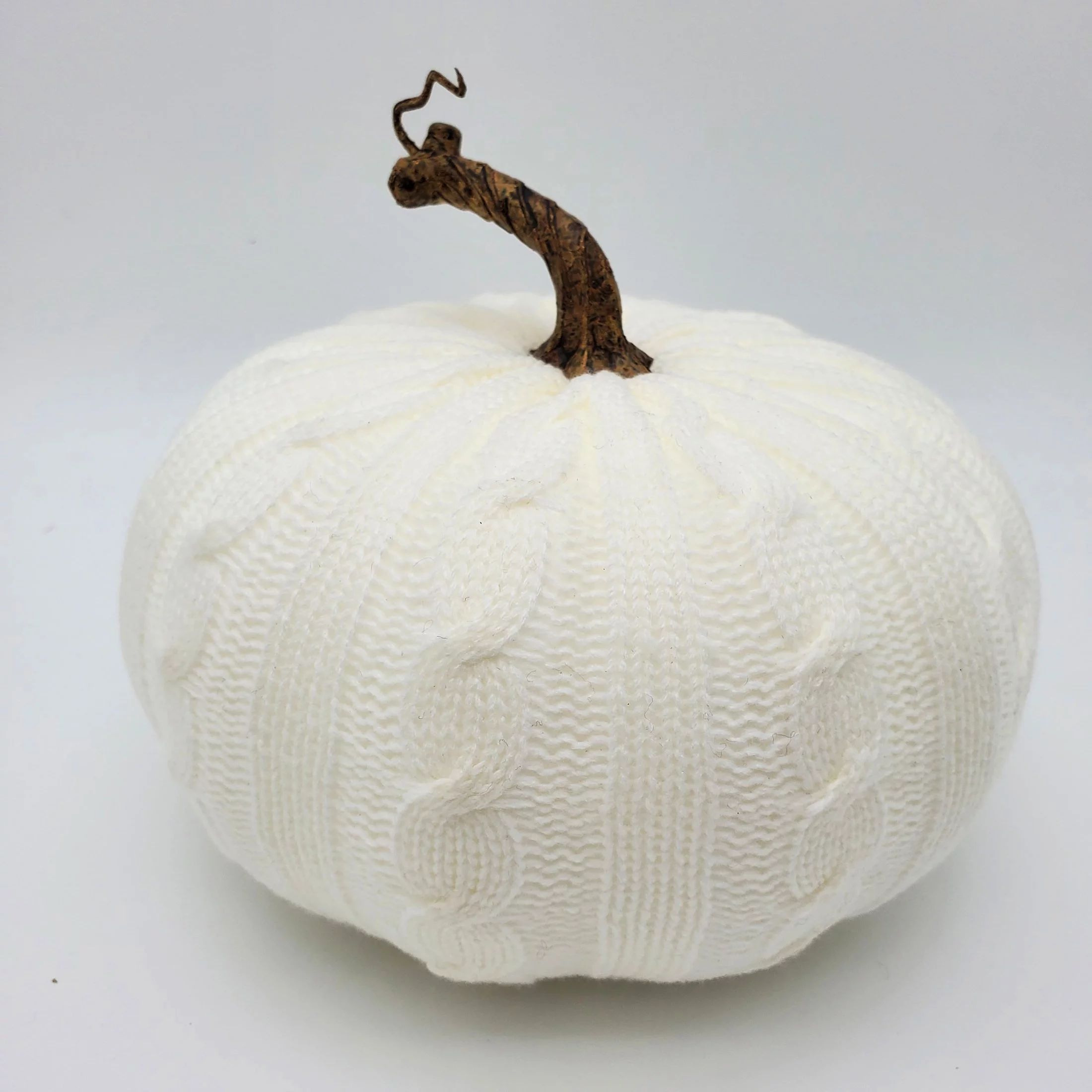 Way to Celebrate Harvest Decorative Short White Knitted Foam Pumpkin, 8" x 6" | Walmart (US)