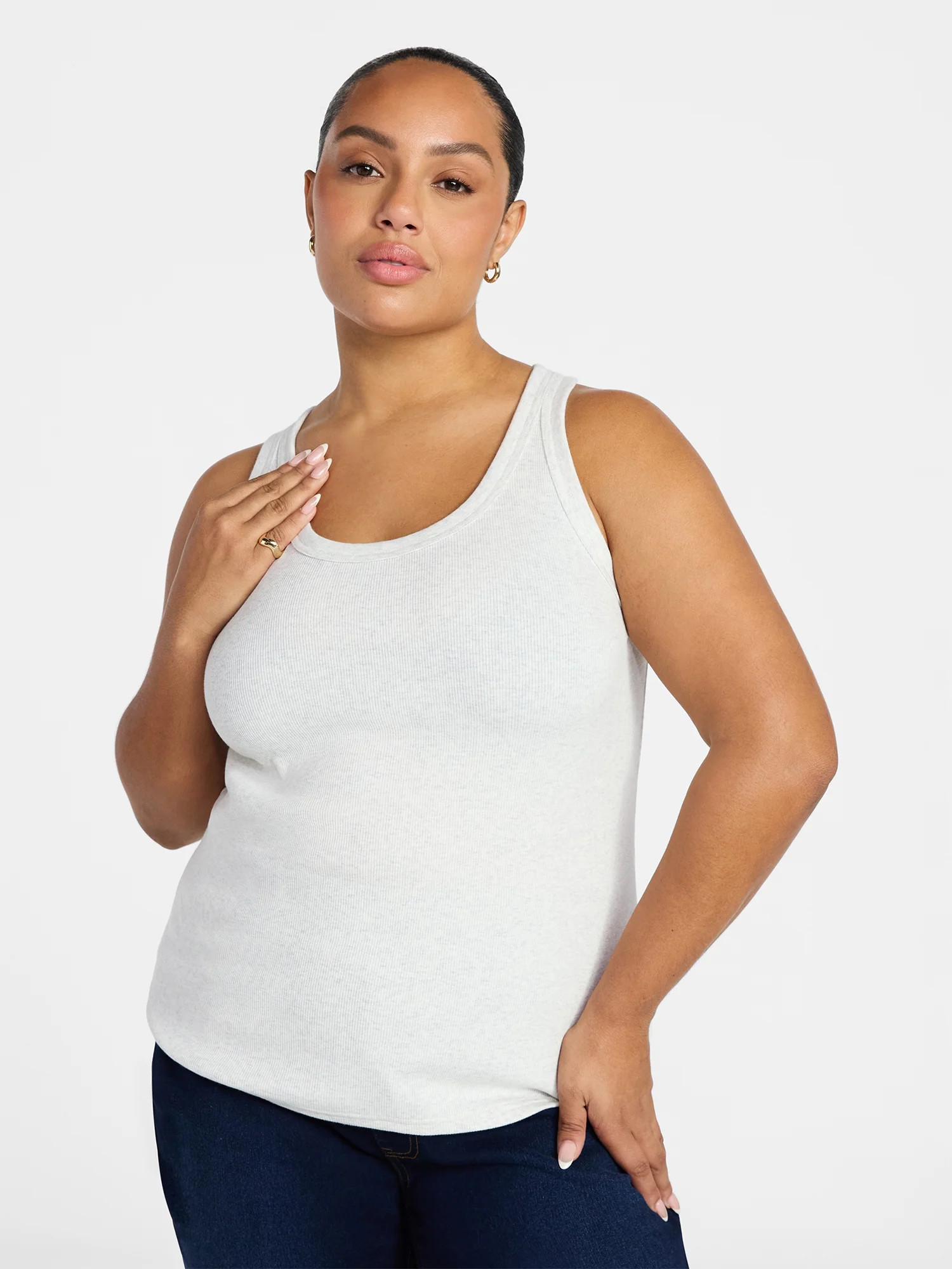 Terra & Sky Women's Plus Size Scoop Neck Rib Tank Top, Size 0X-5X | Walmart (US)