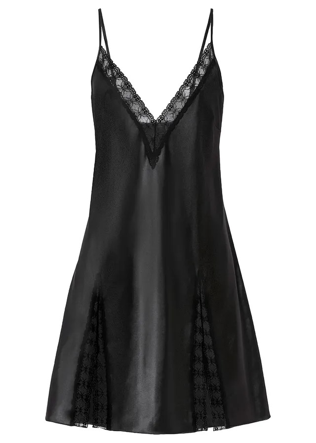 Satijnen slipdress zwart | Bonprix NL (Influencer)