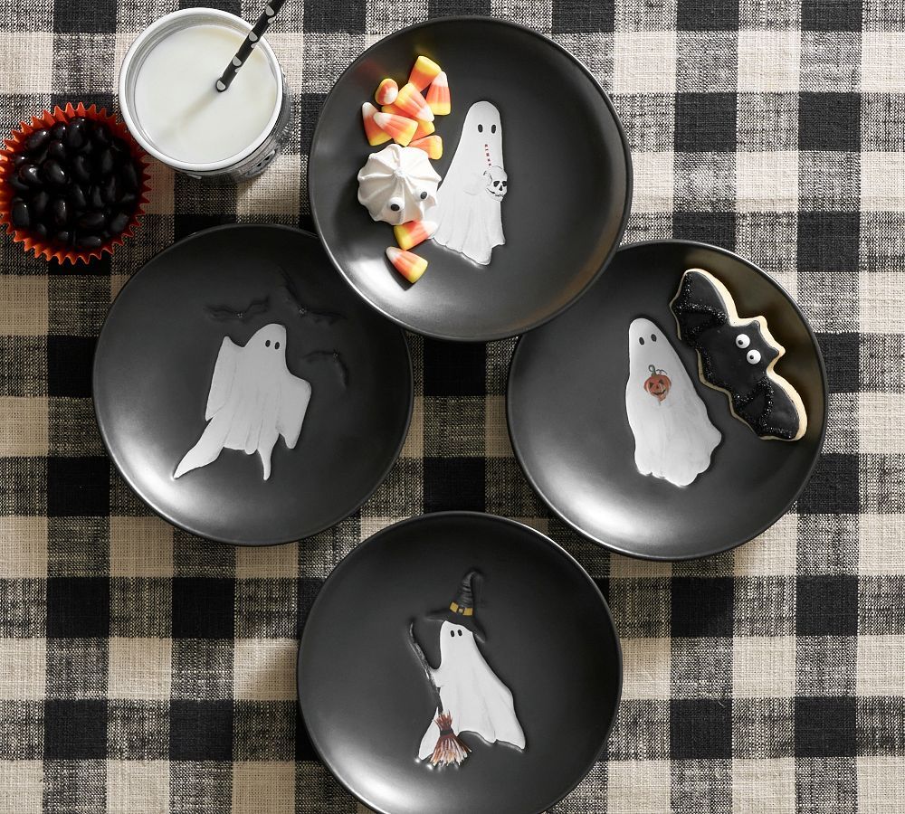 Scary Squad Stoneware Appetizer Plates - Mixed Set of 4 | Pottery Barn (US)