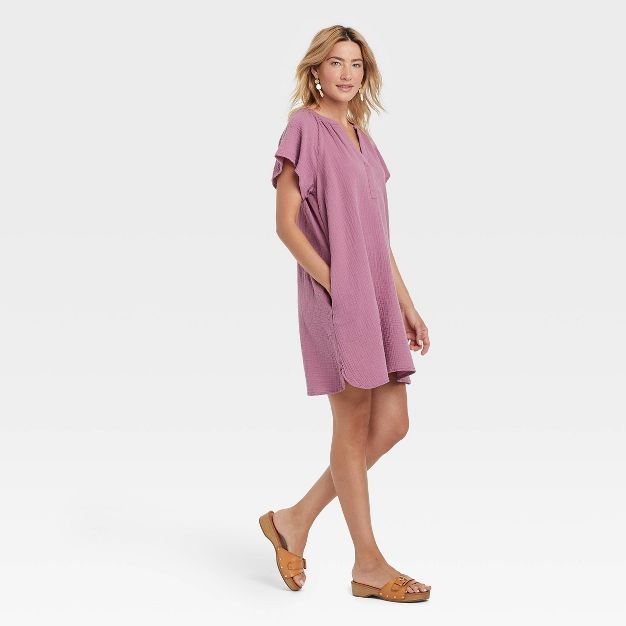 Women's Flutter Short Sleeve Woven Dress - Universal Thread™ | Target