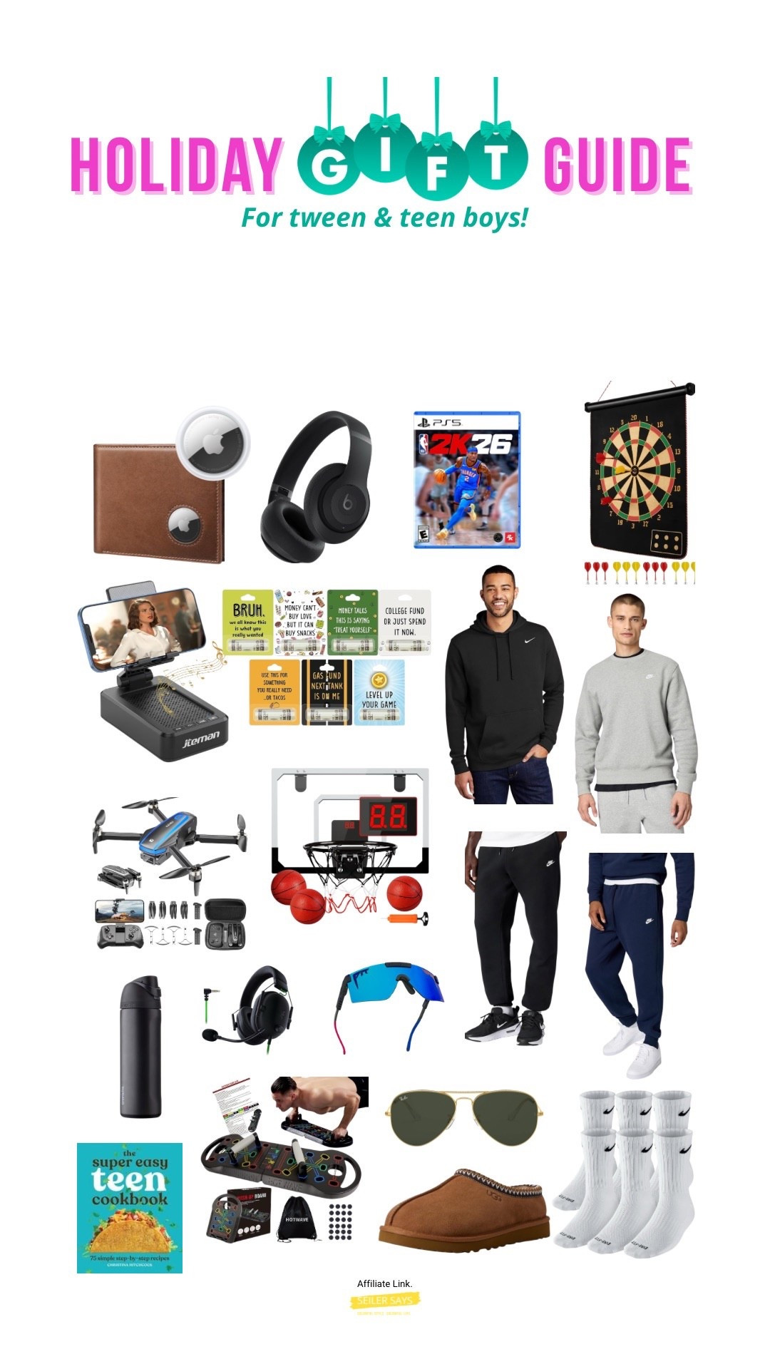 2025 holiday and Christmas gift guide. Tween, teen, boys and young men who like comfortable sweatshirts, hoodies & sweatpants; sports, video games & gaming. Exercising, Owala water bottle, Nike socks, streaming, cooking, drones and more! You can buy everything shown on Amazon!

#LTKHoliday #LTKGiftGuide #LTKKids
