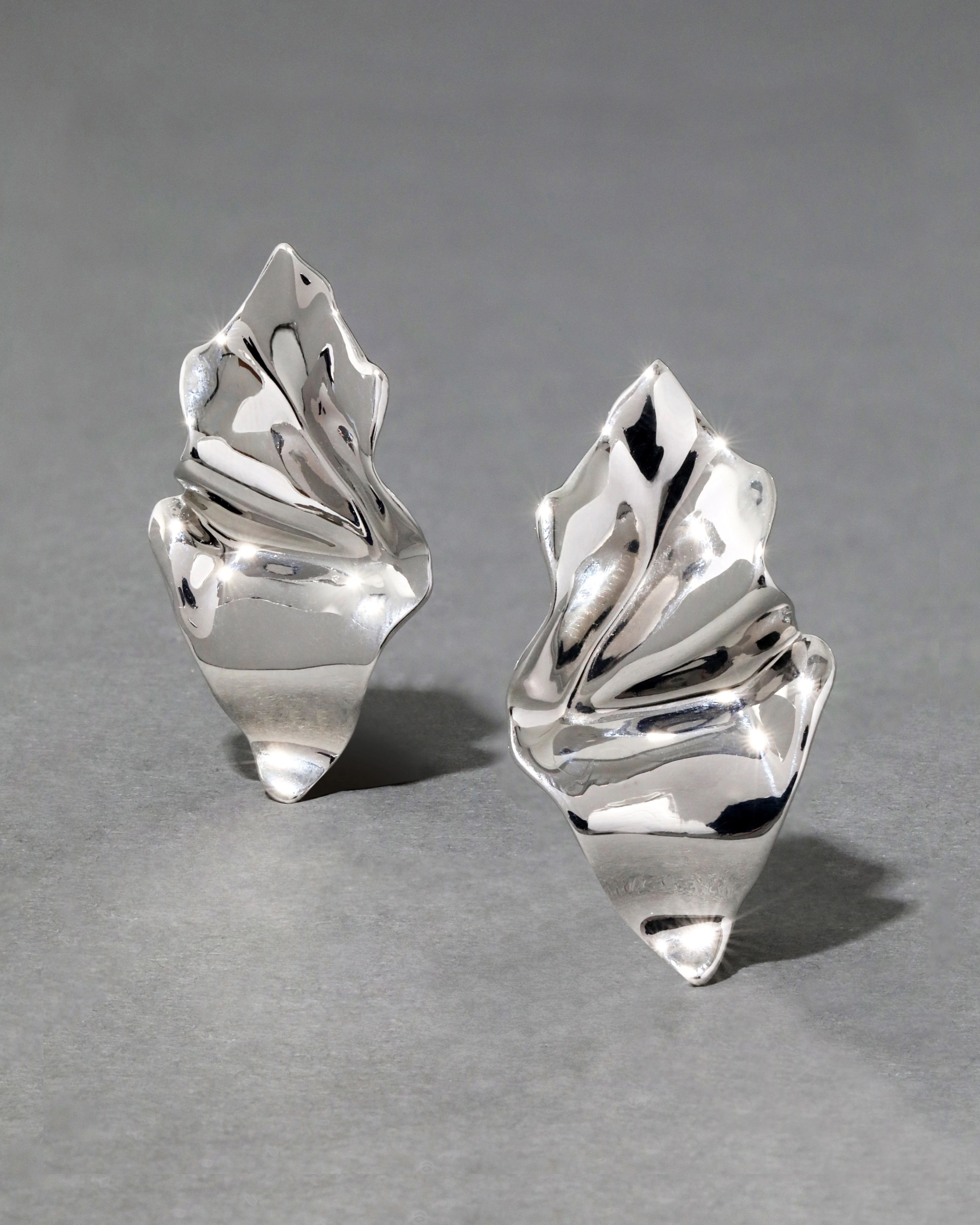 Rhodium Crumpled Small Post Earring | ALEXIS BITTAR | Alexis Bittar