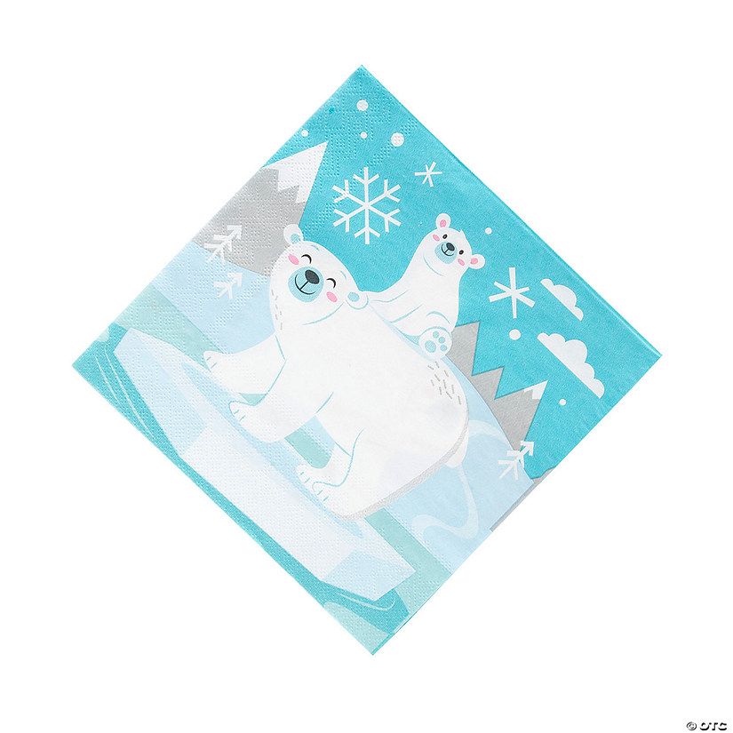 Winter Animals Polar Bear Paper Luncheon Napkins - 16 Pc. | Oriental Trading Company