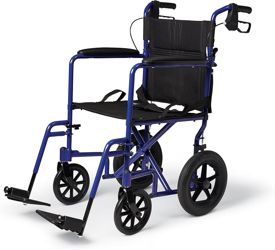 Medline Lightweight Transport Wheelchair with Handbrakes, Folding Transport Chair for Adults has ... | Amazon (US)