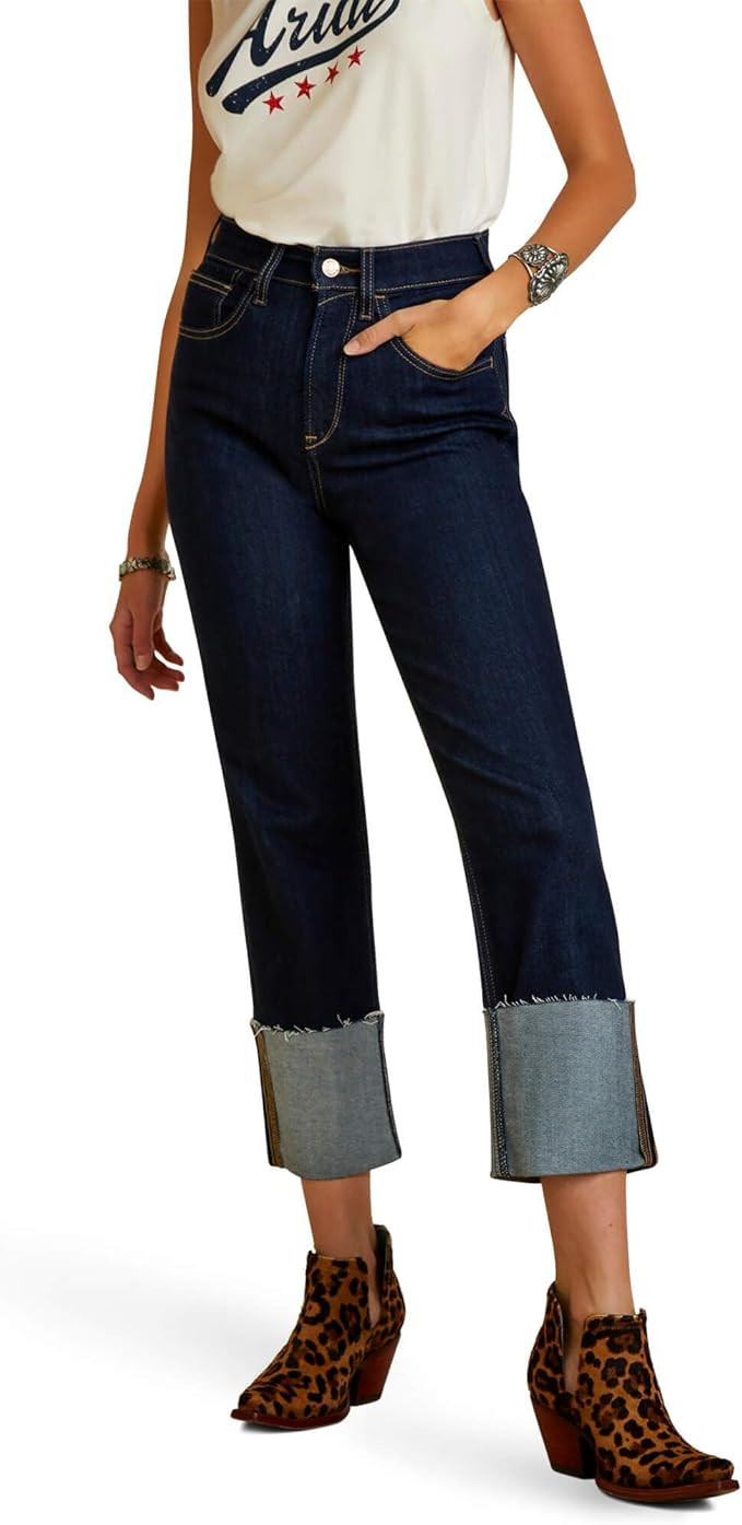 ARIAT Women's Ultra High Rise Jazmine Straight Crop Jean | Amazon (US)