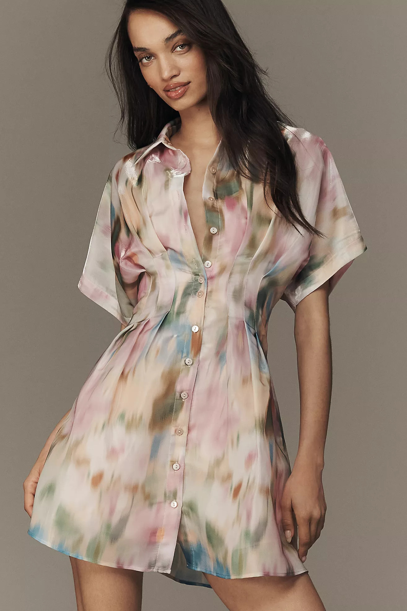 The Tobie Organza Mini Shirt Dress by Exquise | Anthropologie (US)