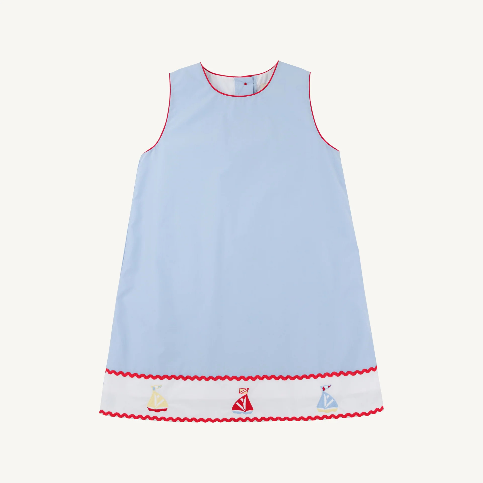 Annie Apron Dress - Beale Street Blue with Worth Avenue White and Sail | The Beaufort Bonnet Company